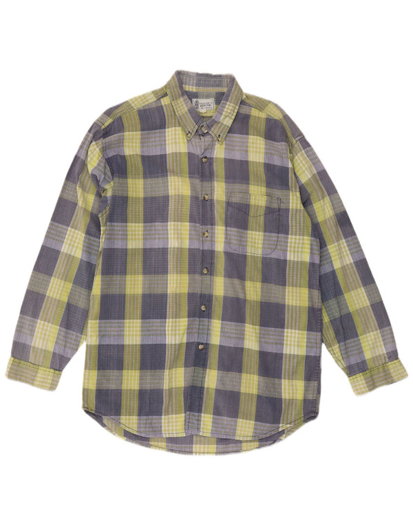 Vintage Mens Shirt Large Blue Check