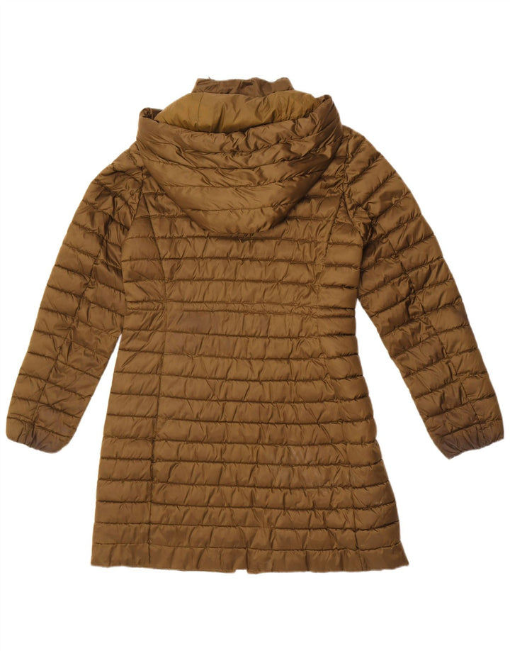 Tommy Hilfiger Womens Hooded Padded Coat UK 14 Medium Khaki Polyamide