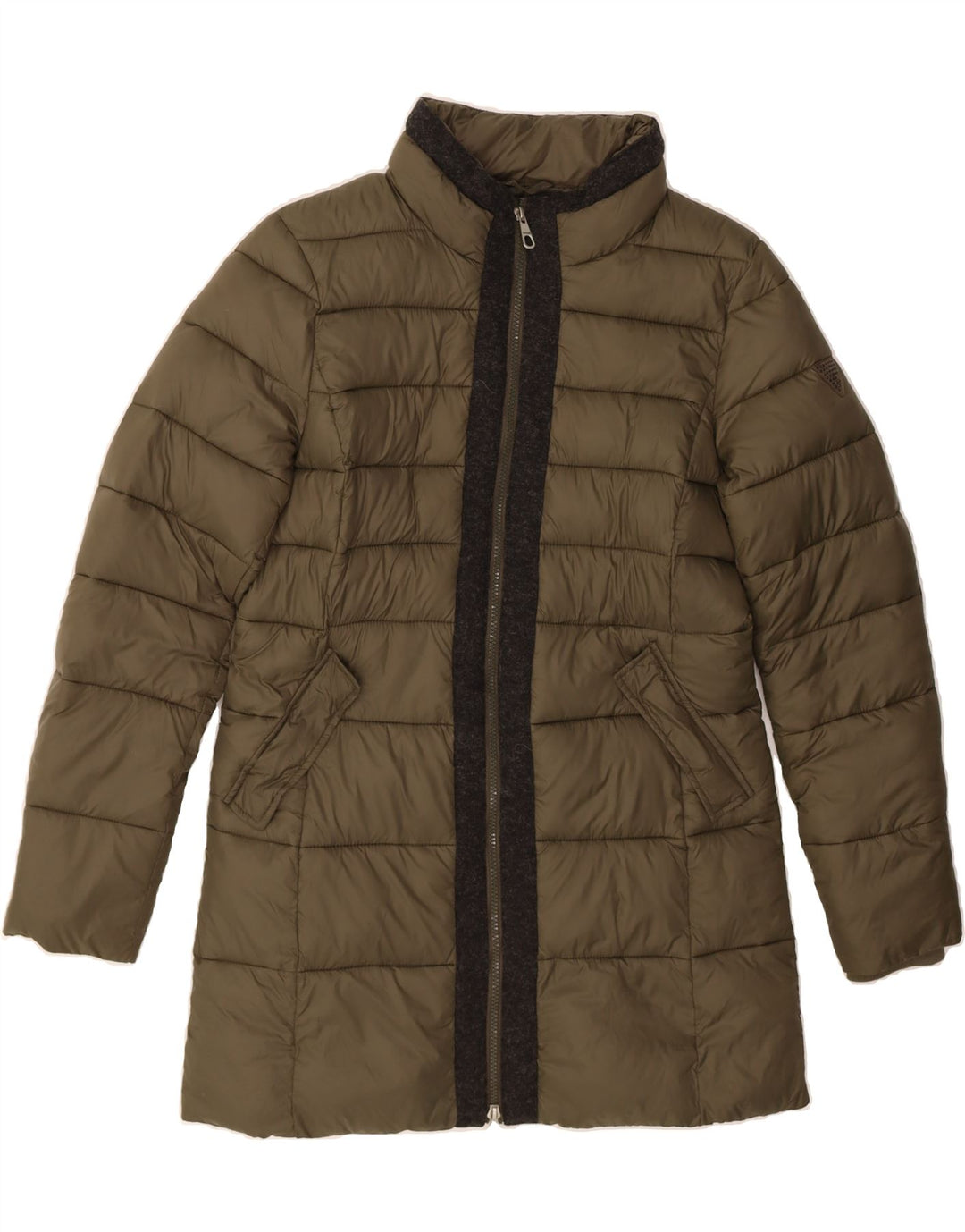 GUESS Womens Padded Coat UK 14 Medium Khaki Polyamide Vintage Guess and Second-Hand Guess from Messina Hembry 