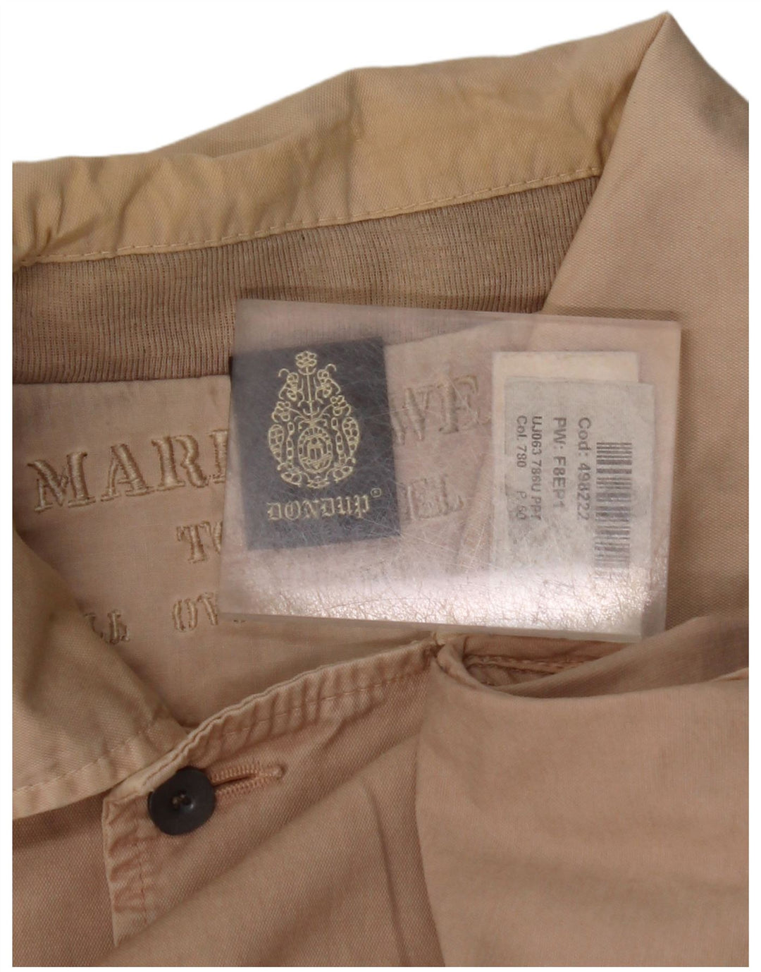 DONDUP Womens Bomber Jacket IT 52 2XL Beige Cotton