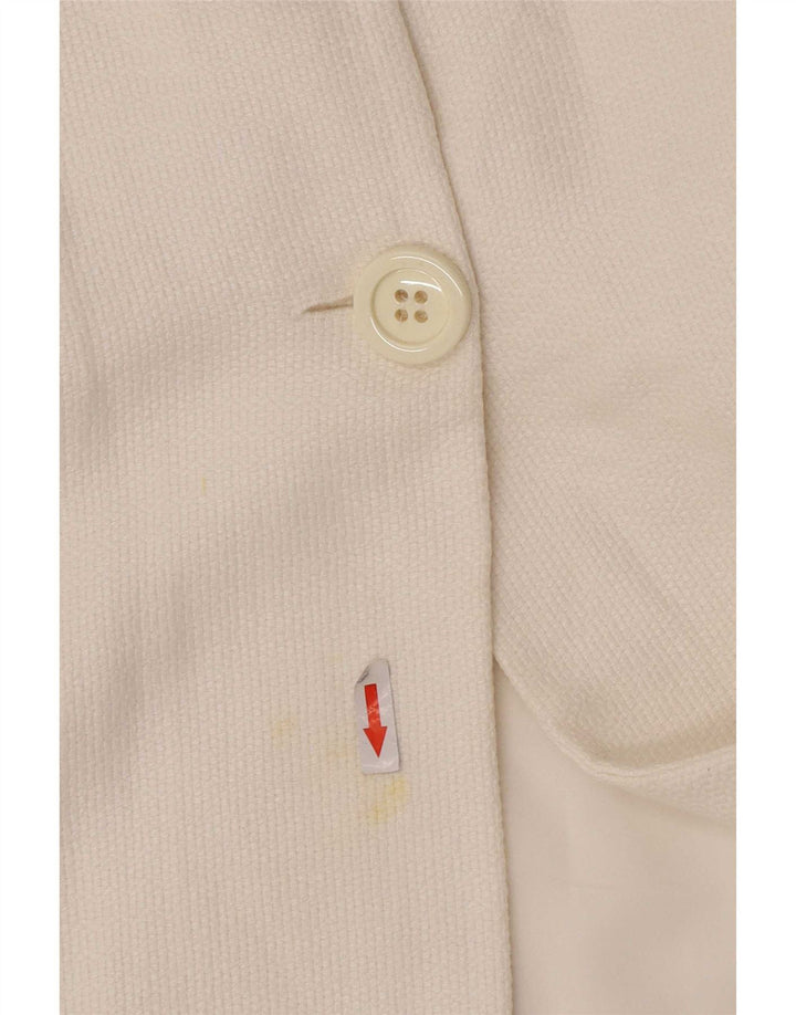 Massimo Dutti Womens Crop 2 Button Blazer Jacket EU 38 Medium White