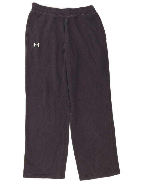 UNDER ARMOUR Mens Graphic Tracksuit Trousers Large Navy Blue Cotton