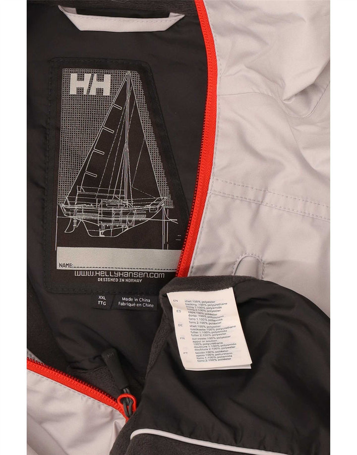 Helly Hansen Mens Sailwear Graphic Rain Jacket UK 44 2XL Grey Polyester