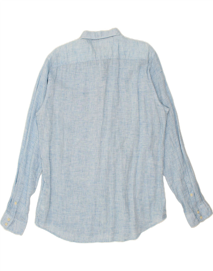 MARLBORO CLASSICS Mens Custom Fit Shirt 2XL Blue Linen