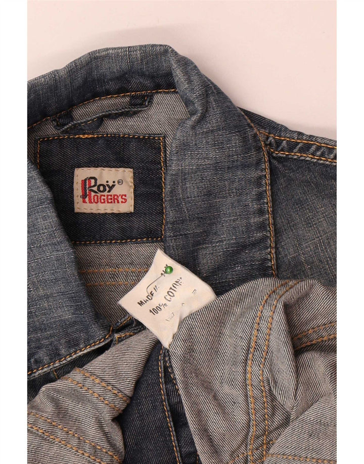 Roy Rogers Womens Crop Denim Jacket UK 8 Small Blue Cotton