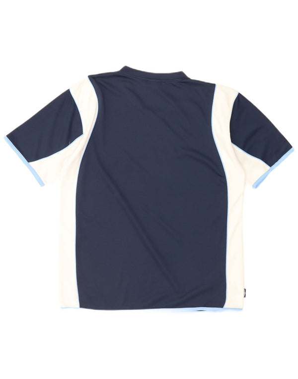 Umbro Mens Graphic T-Shirt Top Large Navy Blue Colourblock Polyester