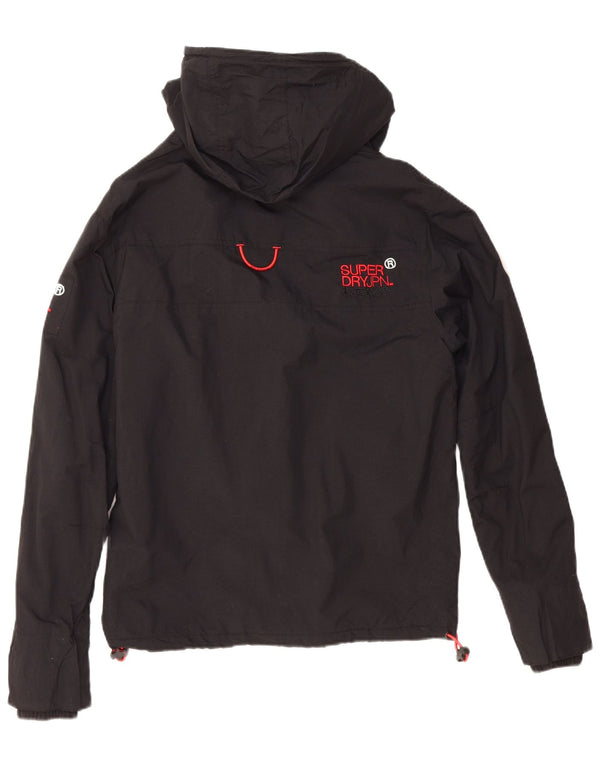 Superdry Womens Windattacker Hooded Windbreaker Jacket UK 10 Small Black