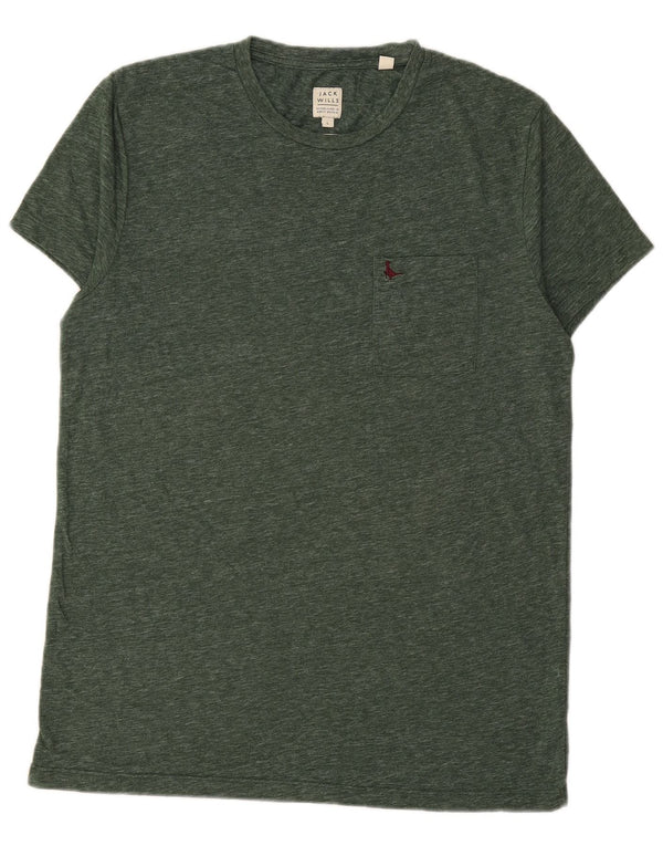 JACK WILLS Mens T-Shirt Top Large Green Cotton