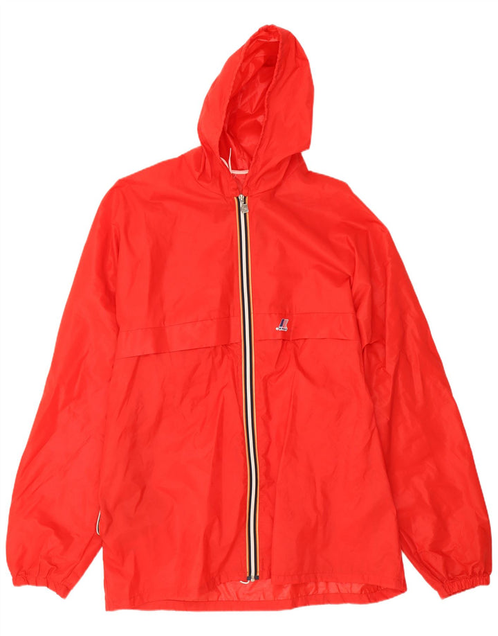 K-Way Mens Hooded Rain Jacket UK 42 XL Red