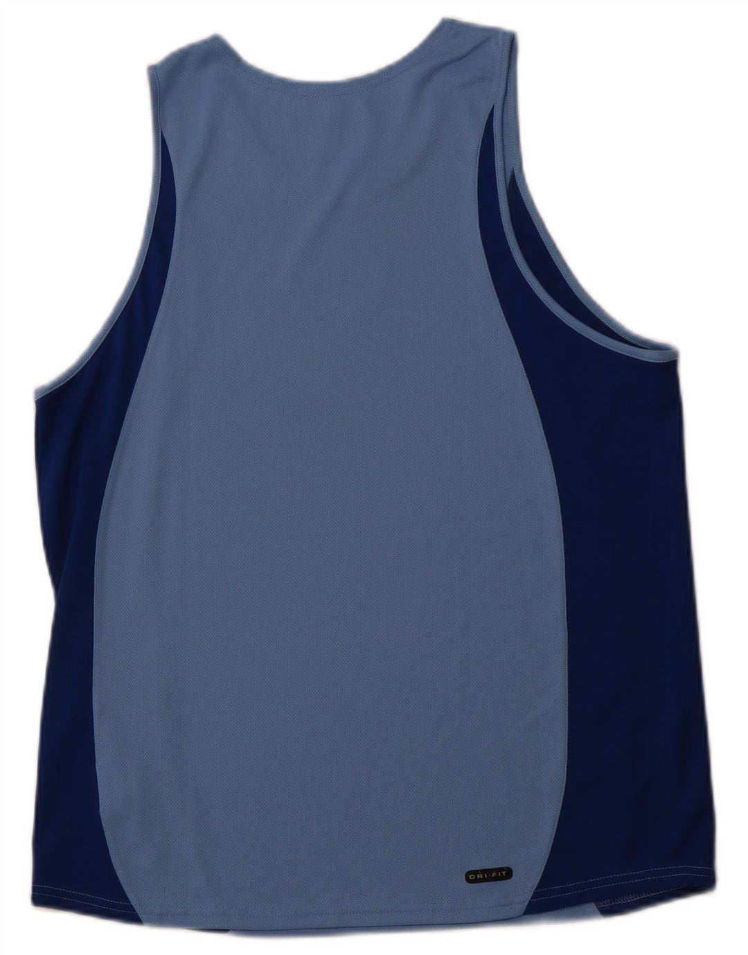 NIKE Mens Dri Fit Vest Top UK 42/44 Large Blue Colourblock Polyester