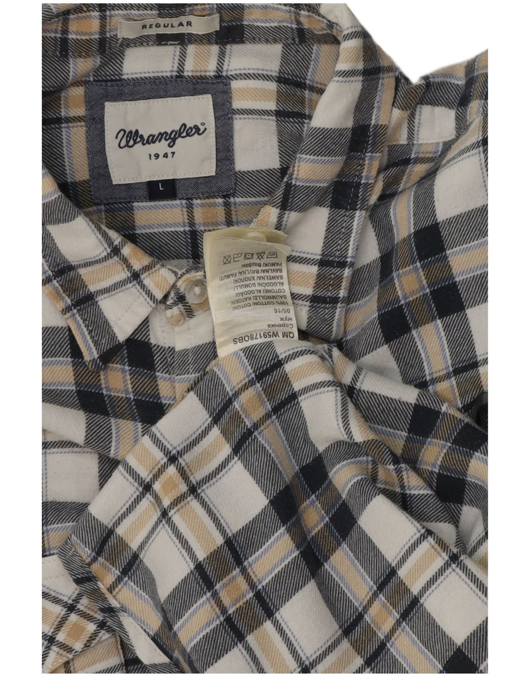 Wrangler Mens Regular Fit Flannel Shirt Large Multicoloured Check Cotton