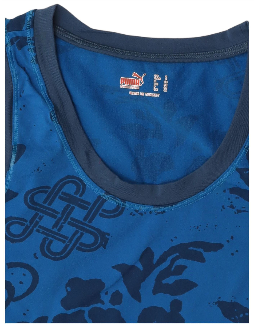 PUMA Womens Graphic Vest Top UK 10 Small Blue Floral