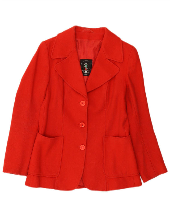 Vintage Womens 3 Button Blazer Jacket UK 10 Small Red