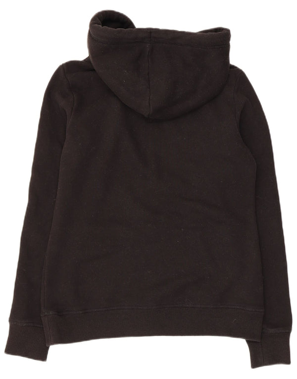 SUPERDRY Womens Hoodie Jumper UK 8 Small Black Cotton