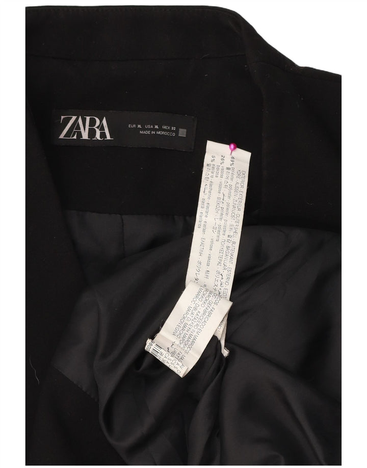 Zara Womens Blazer Jacket UK 18 XL Black Polyester