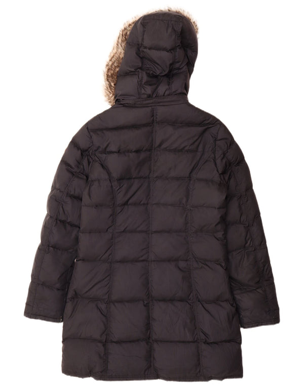 Tommy Hilfiger Womens Hooded Padded Coat UK 14 Medium Navy Blue Polyester