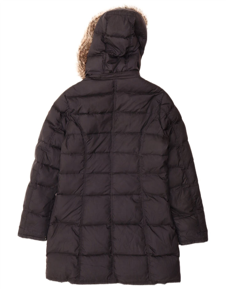 Tommy Hilfiger Womens Hooded Padded Coat UK 14 Medium Navy Blue Polyester