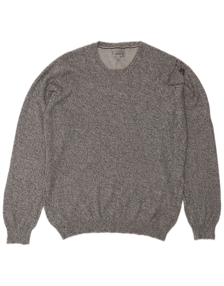 Marks & Spencer Mens Crew Neck Jumper Sweater Small Grey Flecked