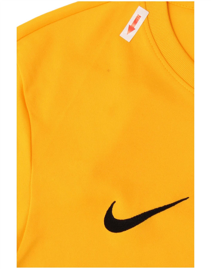 Nike Mens Dri Fit Graphic Top Long Sleeve Medium Yellow Polyester