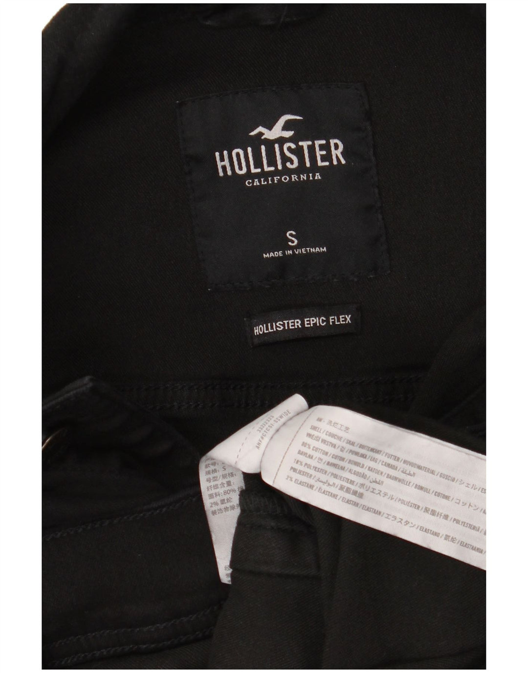 Hollister Mens Denim Jacket UK 36 Small Black Cotton