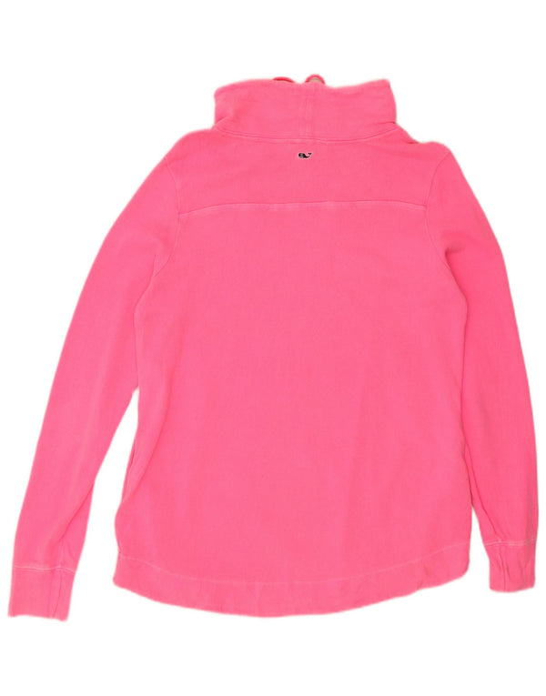Vineyard Vines Womens Oversized Sweatshirt Jumper UK 6 XS Pink Cotton
