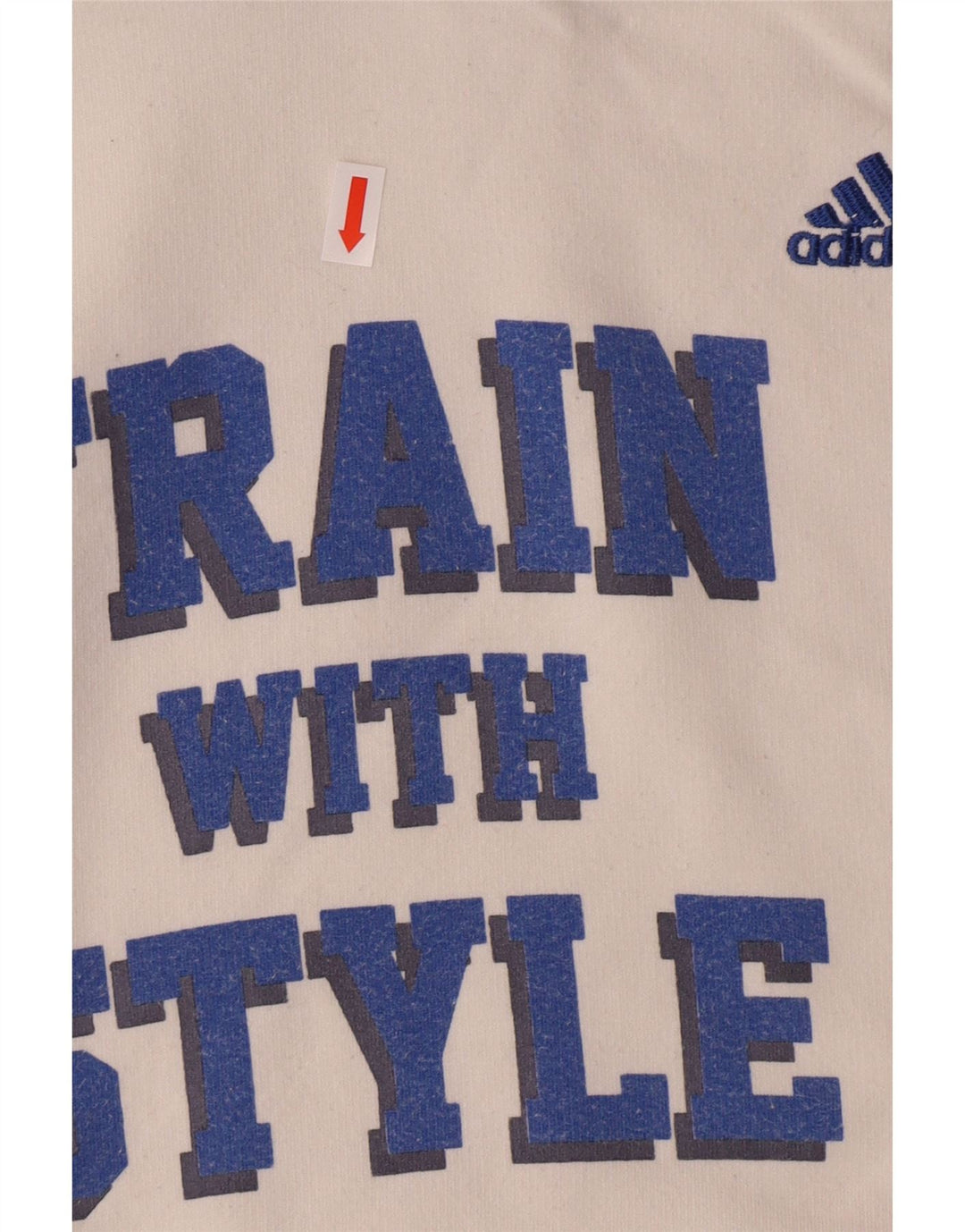 ADIDAS Womens Graphic Hoodie Jumper UK 12 Medium White Cotton