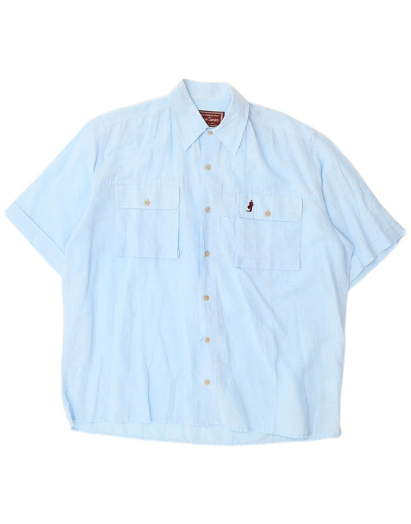 Marlboro Classics Mens Short Sleeve Shirt Medium Blue