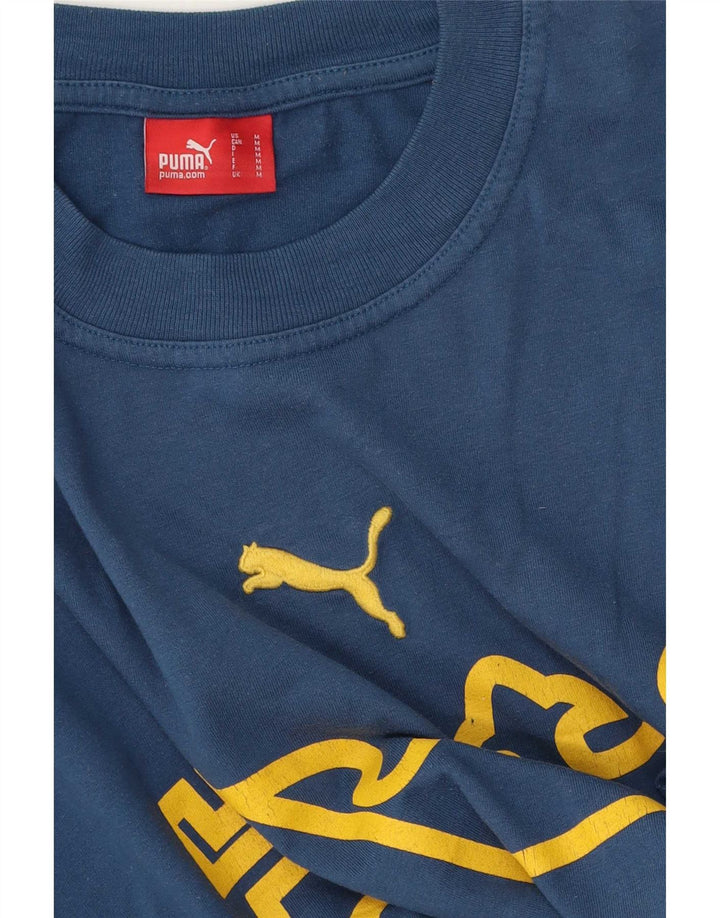 Puma Mens Graphic T-Shirt Top Medium Blue