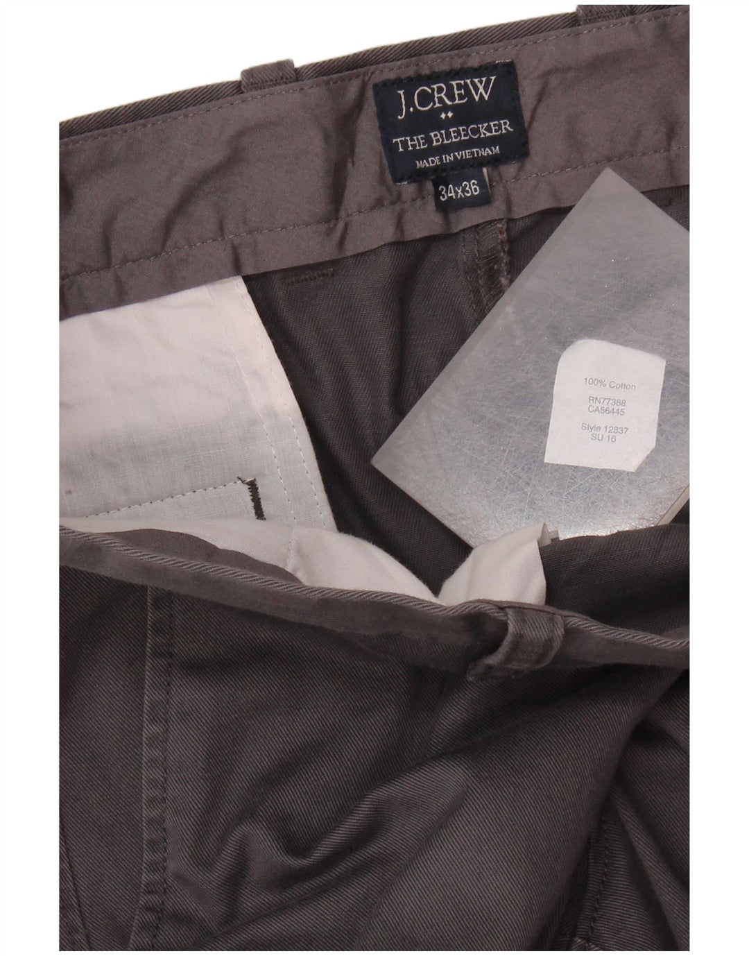 J. CREW Mens The Bleecker Straight Chino Trousers W34 L36 Grey Cotton