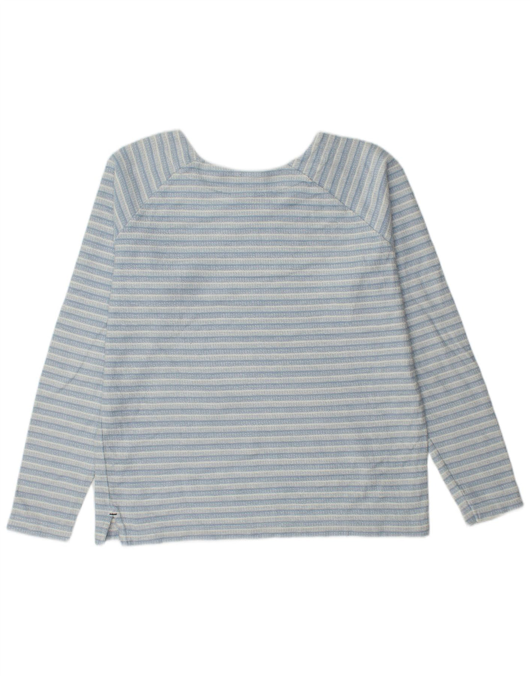 Weird Fish Womens Sweatshirt Jumper UK 14 Large Blue Striped Cotton