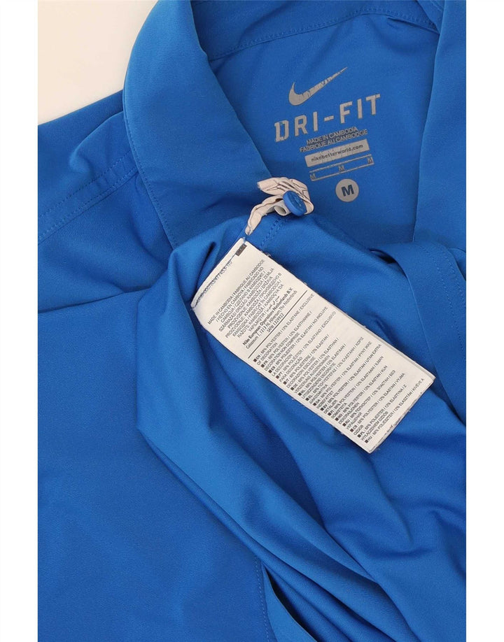 Nike Mens Dri Fit Polo Shirt Medium Blue Polyester