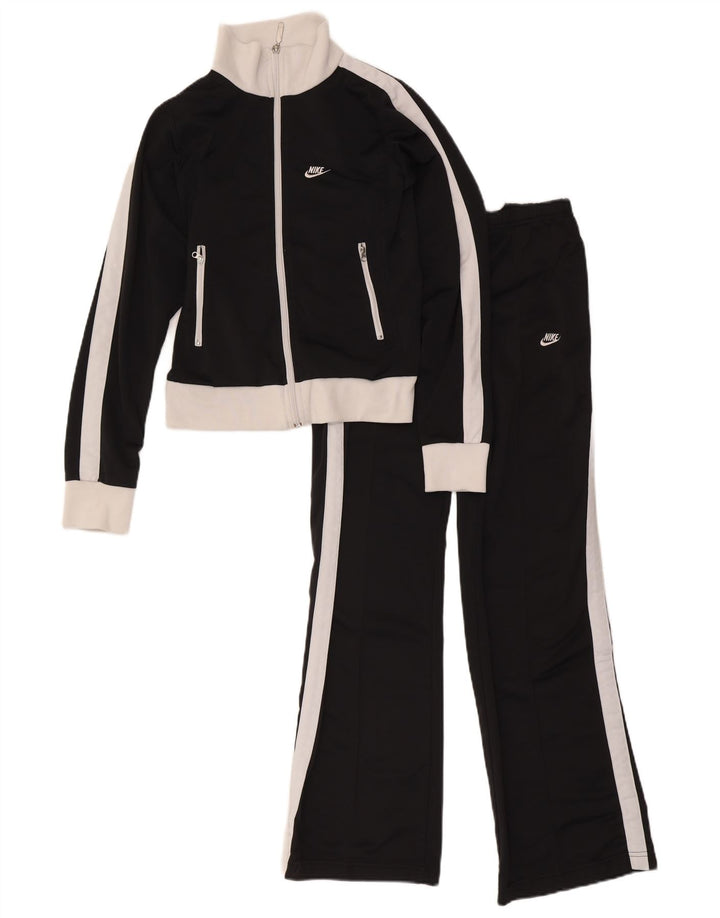 Nike Womens Full Tracksuit UK 8/10 Small Black Colourblock Polyester