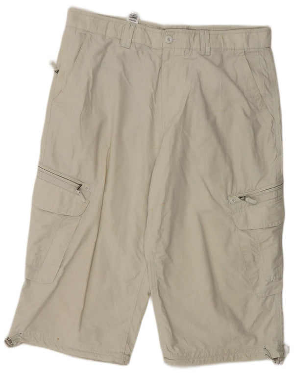 Marks & Spencer Mens Cargo Bermuda Shorts W36 Large Beige Cotton