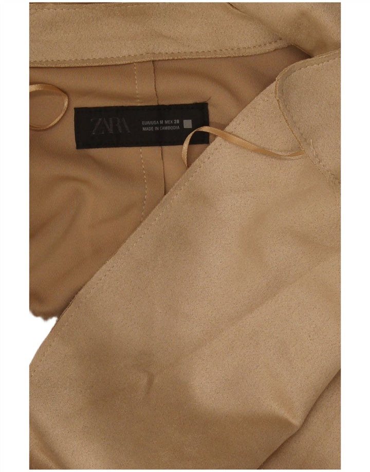 Zara Womens Trench Coat UK 14 Medium Beige Polyester