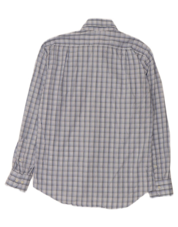 Roccobarocco Mens Shirt Size 15 38 Medium Blue Check