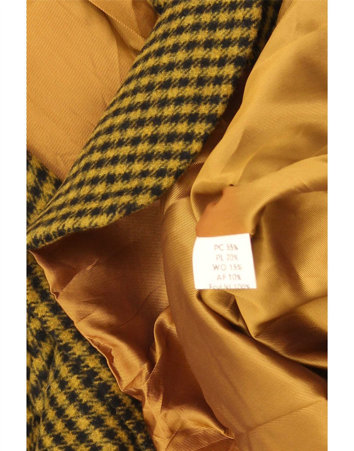 Vintage Mens 2 Button Blazer Jacket IT 52 XL Yellow Check Polyester