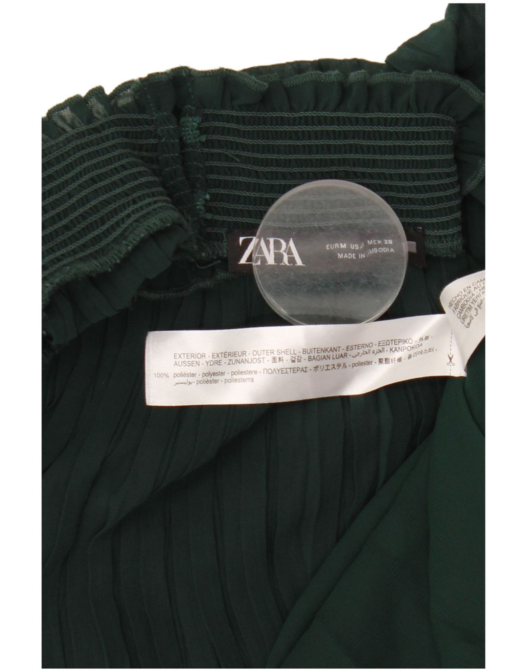 ZARA Womens 3/4 Sleeve Maxi Dress UK 12 Medium Green Polyester
