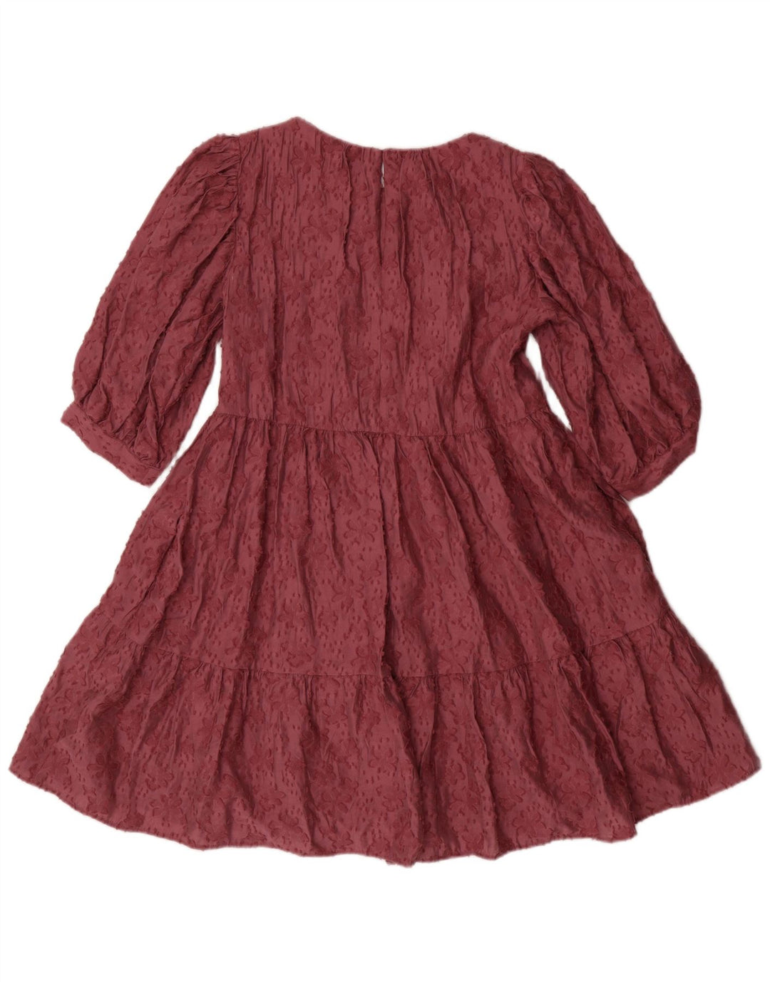 Zara Womens 3/4 Sleeve A-Line Dress UK 6 XS Pink Floral Viscose Bohemian