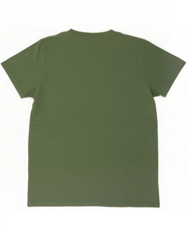 Champion Mens Graphic T-Shirt Top Medium Green Cotton