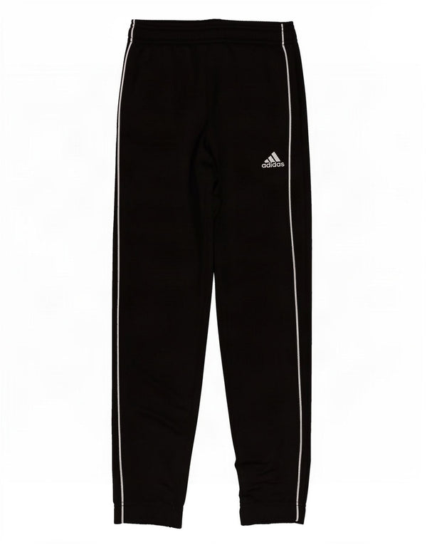 Adidas Boys Tracksuit Trousers Joggers 11-12 Years W25 L25 Black Polyester