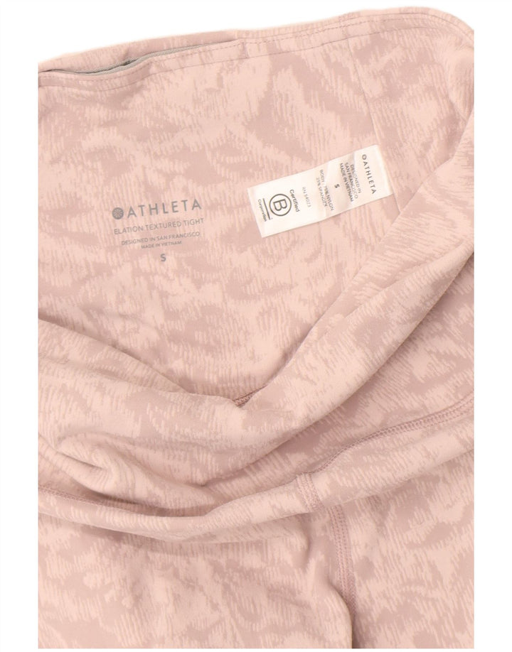 Athleta Womens Abstract Pattern Leggings UK 8 Small  Pink Nylon