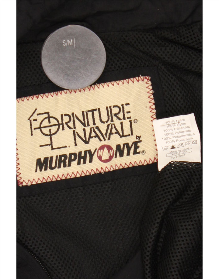Murphy & Nye Mens Loose Fit Graphic Rain Jacket UK 36 Small Black