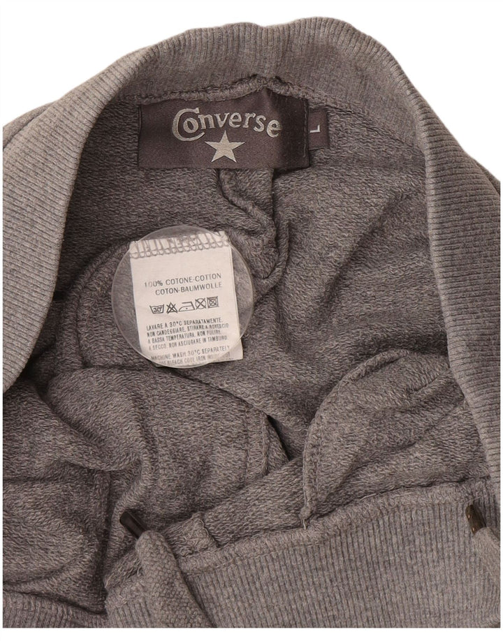 CONVERSE Mens Tracksuit Trousers Joggers Large Grey Cotton