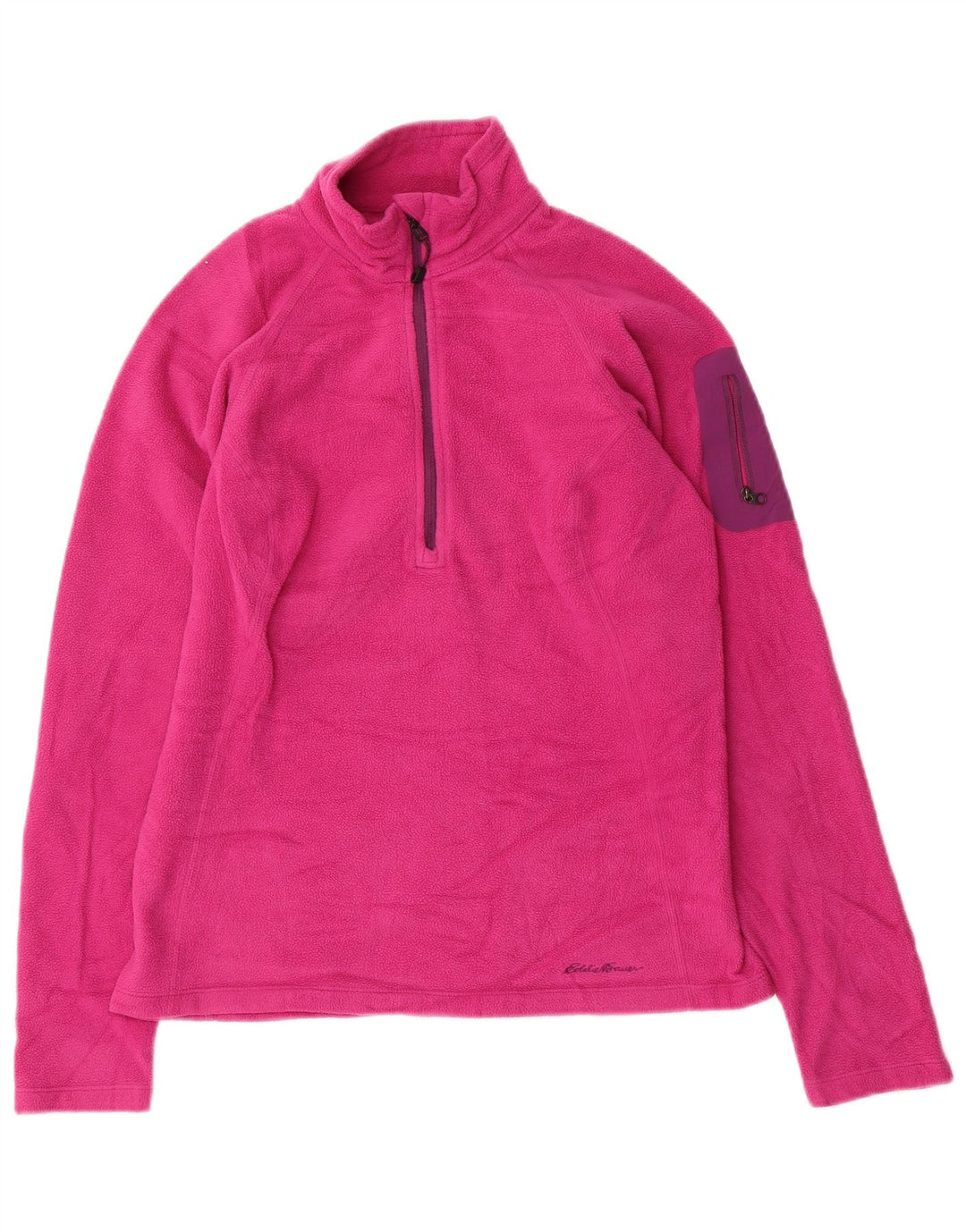 EDDIE BAUER Womens Polartec Zip Neck Fleece Jumper UK 10 Small Pink