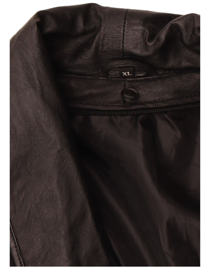 Vintage Womens Leather Jacket UK 18 XL Black Leather
