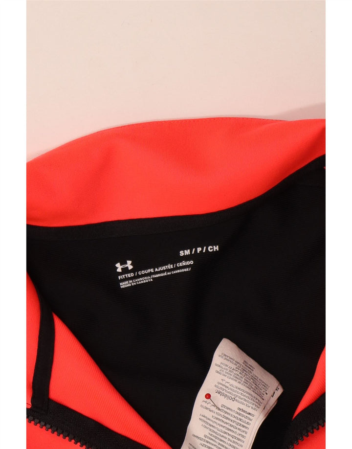 Under Armour Mens Fitted Tracksuit Top Jacket Small Black Colourblock