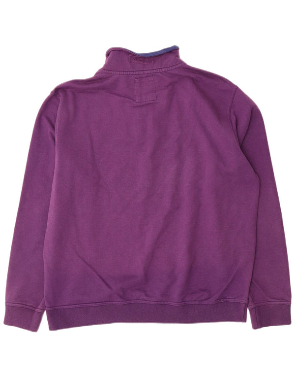 Crew Clothing Mens Zip Neck Sweatshirt Jumper 2XL Purple Cotton