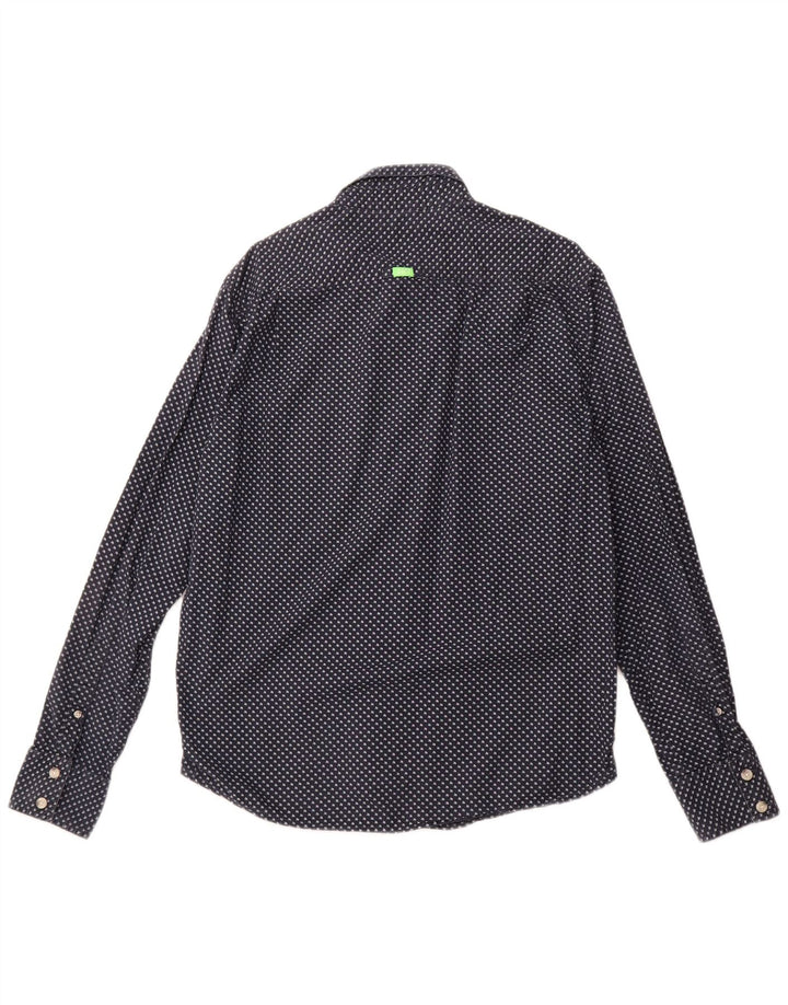 SUPERDRY Mens Graphic Shirt 2XL Navy Blue Spotted