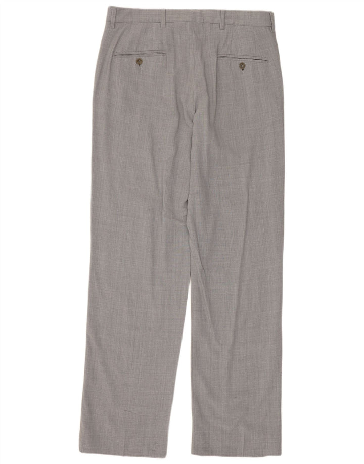 Zara Mens Straight Suit Trousers EU 40 Medium W31 L33 Grey Wool