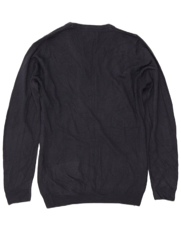 MARKS & SPENCER Womens V-Neck Jumper Sweater UK 10 Small Navy Blue Acrylic